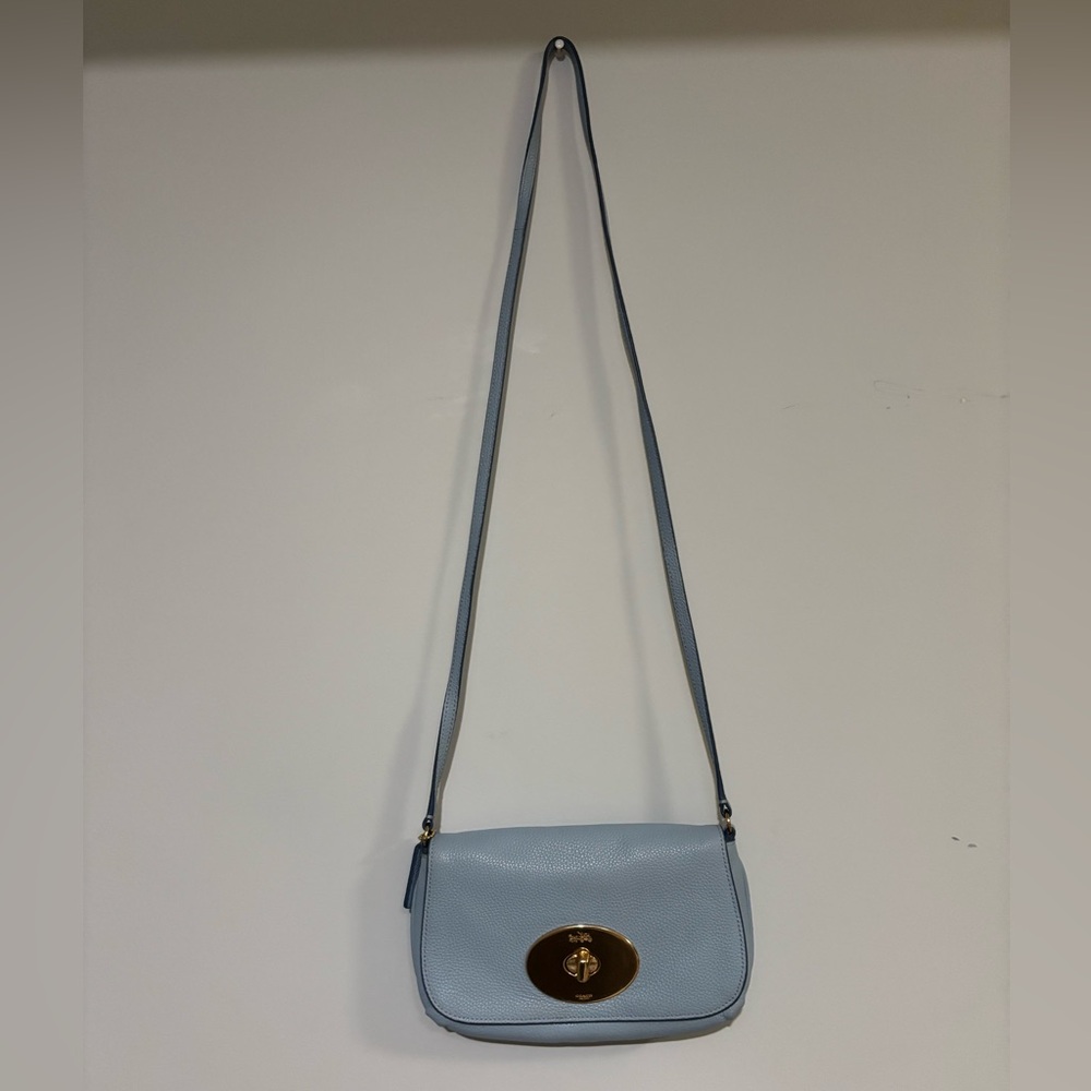 Coach small crossbody purse baby blue